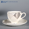 200ml Common Volume Plain Design Fine Bone China Eco Keramik Kaffeetasse und Untertasse Set